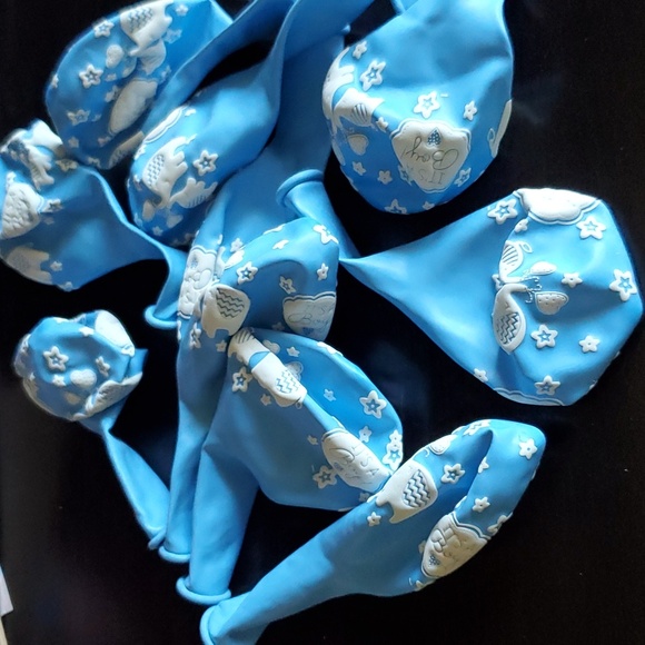 Its a Boy Lot of 10 Elephant 11 Inch Latex Balloons Blue and White Qualatex - Picture 3 of 4